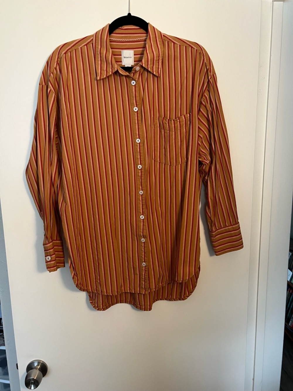 Anthropologie Maeve Women’s Striped Button-Down Shirt